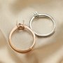 3-15MM Round Four Prong Ring Settings Solid 925 Sterling Silver Rose Gold Plated Ring Bezel for Gemstone 1215025