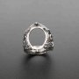 1Pcs 15X20MM Oval Cabochon Bezel Steam Punk Dragon Claw Heavy Antiqued Solid 925 Sterling Silver Adjustable Ring Settings 1223091