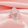 8x12MM Halo Pear Prong Pendant Settings,Solid 14K 18K Gold Pendant Charm,Pave Moissanite Pendant,DIY Pendant Supplies 1431481