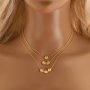 Keepsake Breast Milk Round Bezel Pendant Settings,Solid Back Solid 14K 18K Gold Necklace,DIY Jewelry With Necklace Chain 16''+2'' 1411467
