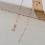 0.9MM Solid 18K Rose Gold Necklace,Au750 Necklace,18K Gold Cable Necklace,DIY Necklace Chain Supplies 16''+2'' 1329006