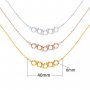 Five Stones 6MM Round Prong Pendant Necklace Settings,Solid 925 Sterling Silver Rose Gold Plated Necklace,Dainty CZ Stone Necklace 16''+2'' 1411458