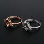 Oval Prong Ring Settings Solid 925 Sterling Silver Rose Gold Plated Angel Wing Adjustable Ring Bezel DIY Supplies 1224074