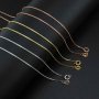 1Pcs 0.8MM Thick 16-22Inches Rose Gold Plated Solid 925 Sterling Silver Box Chain Necklace DIY Supplies Findings 1320008
