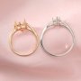 Keepsake Breast Milk Resin Pear Ring Settings Solid 14K Gold Ring Simple DIY Prong Ring Bezel Supplies 1294275