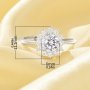 Luxury Sun Flower Simulated Diamond Ring With 6MM Round White Cubic Zirconia,Solid 925 Sterling Silver Ring,Dainty Ring 6210361