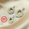 1Pcs Multiple Size Oval Bezel Gold Silver Gems Cz Stone Solid 925 Sterling Silver Prong Pendant Charm Settings 1421101