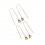 1Pair 9.5Cm Long Pear Shape Bezel Rose Gold Solid 925 Sterling Silver Prong Wire Earrings Settings DIY Supplies 1706027