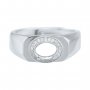 Oval Prong Ring Settings Keepsake Resin Men's Solid 925 Sterling Silver DIY Ring Supplies 1222057