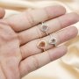 Halo Pear Prong Ring Settings Rose Gold Plated Solid 925 Sterling Silver Adjustable Ring Bezel for DIY Gemstone 1294224