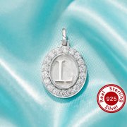 Initial Letter Keepsake Breast Milk Resin Pendant Bezel,Solid 925 Sterling Silver Charm,DIY Supplies 1421257