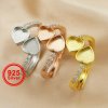 6MM Keepsake Breast Milk Resin Heart Bezel Ring Settings Bypass Solid 925 Sterling Silver Rose Gold Plated DIY Adjustable Ring Supplies 1294331