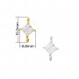 Princess Cut Square White CZ Stone Stainless Steel Charm,Square Pendant Charm With Two Loops,Minimalist Gold Plated Pendant Charm 1431462
