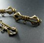 20pcs 11x30m vintage style bronze plated brass bow knot with loop DIY brooch findings supplies 1582040