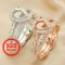 6x8MM Halo Pear Prong Ring Settings Stackable Solid 925 Sterling Silver Rose Gold Plated Wedding Double DIY Ring Set Supplies 1294408