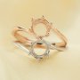 6MM Round Six Prong Ring Settings,Bypass Shank Solid 925 Sterling Silver Rose Gold Plated Ring,Simple Ring,DIY Ring Supplies 1215060