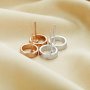 8MM Round Simple Studs Earrings,Full Moon Circle Solid 925 Sterling Silver Rose Gold Plated Earrings 1706101