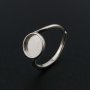 8MM Round Bezel Ring Settings Solid Back Breast Milk Resin 925 Sterling Silver DIY Bypass Shank Adjustable Ring 1212072