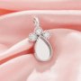 Keepsake Breast Milk Resin Pear Bezel Pendant Settings,Solid 9K 14K 18K Gold Pendant Charm,Moissanite Three Stone DIY Pendant Supplies 1431433
