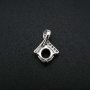 1Pcs 6-8MM Round Prong Pendant Settings Solid 925 Sterling Silver Gesmtone Charm Bezel Tray DIY Supplies 1411256