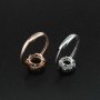 1Pcs 6-8MM Flower Round Prong Bezel Rose Gold Plated Solid 925 Sterling Silver Adjustable Ring Settings for Moissanite Gemstone DIY Supplies 1210051