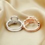 8MM Round Prong Ring Settings,Stackable Solid 925 Sterling Silver Ring,Rose Gold Plated Art Decor Bezel Band Stacker Ring,DIY Ring Set For Wedding 1294505