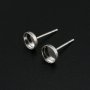 Round Bezel Studs Earrings Settings Solid 925 Sterling Silver for Cabochon Gemstone Resin DIY Supplies 1702228