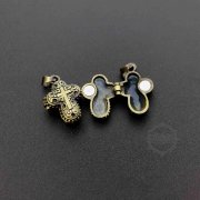 5pcs Pendant DIY Brass Bronze Copper European Antique Style Cross Prayer Box Photo Locket Jewelry