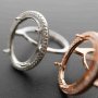 1Pcs Multiple Size Rose Gold Silver Oval Cz Stone Prong Setting 925 Sterling Silver Bezel Tray DIY Adjustable Ring Settings 1224001