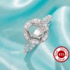5x7MM Halo Oval Prong Ring Settings,Solid 925 Silver Ring,Art Deco Oval Ring,DIY Ring Supplies For Gemstone 1222136