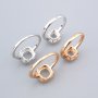 6-8MM Round Halo Prong Ring Settings Solid 925 Sterling Silver Rose Gold Plated Set Size DIY Ring Bezel for Gemstone Supplies 1210101