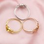 Keepsake Breast Milk Full Moon Round Ring Settings Resin Solid 14K Gold DIY Ring Blank Band for Gemstone 1210113-1