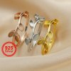 2x4MM Keepsake Breast Milk Resin Marquise Bezel Ring Settings Flower Branch Solid 925 Sterling Silver Rose Gold Plated DIY Adjustable Ring Supplies 1294332