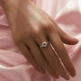 4MM Halo Round Prong Ring Settings,Solid 14K 18K Gold Ring,Vintage Styles Round Moissanite Ring,DIY Ring Supplies For Gemstone 1212139