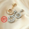 1Pcs 5-9MM Round Prong Bezel Settings For Gems Cz Stone Solid 925 Sterling Silver DIY Pendant Charm Tray 1411213