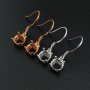 1Pair Round Hook Earrings Settings Rose Gold Plated Solid 925 Sterling Silver Bezel DIY Supplies for Gemstone Jewelry 1706058
