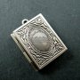 5pcs 19x26mm vintage style antiqued silver brass book shape sqaure photo locket pendant charm DIY supplies 1193002