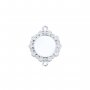 Keepsake Breastmilk Stainless Steel Round Bezel Pendant With Two Loops,Flower Art Deco Round Pendant Charm,Silver Gold Pendant,DIY Pendant Supplies 1411442