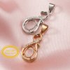 6x8MM Keepsake Breast Milk Solid 14K Gold Oval Prong Pendant Settings Gemstone with Moissanite Accents DIY Supplies 1421161-1