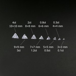 1Pcs Multiple Size Triangle Shape Moissanite Stone Faceted Imitated Diamond Loose Gemstone for DIY Engagement Ring D Color VVS1 Excellent Cut 4160020