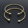 1Pcs Vintage Style Brass Bronze Gold Plated Screwed Ball End Bracelet Bangle DIY Beading Supplies 58MM Diameter 1900235