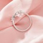Keepsake Breast Milk Resin Oval Bezel Ring Settings With 4MM Side Stone Round Prong Ring Settings,Solid 9K 14K 18K Gold Ring,Family Ring 1222130