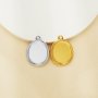 12x14MM Keepsake Breast Milk Resin Oval Bezel Pendant Settings,Minimalist Stainless Steel Oval Pendant Charm,DIY Pendant Blank Supplies 1421270