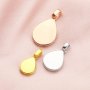 Keepsake Breast Milk Pear Solid Back Pendant Bezel Settings,Solid 14K 18K Gold Charm,DIY Memory Jewelry Supplies 1431159
