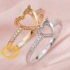 4-8MM Heart Prong Ring Setttings Memory Jewelry Solid 14K 18K Gold DIY Ring Blank Wedding Band with Moissanite 1294377-1
