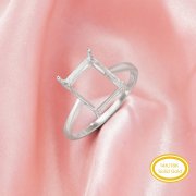 Rectangle Prong Ring Settings,Solid 14K 18K Gold Ring,Minimalist Triangle Ring,DIY Ring Supplies For Gemstone 1295099