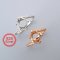 8MM Round Prong Ring Settings Bypass Shank Solid 925 Sterling Silver Rose Gold Plated Set Size DIY Ring Bezel for Gemstone Supplies 1210102