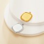13MM Cushion Square Stainless Steel Pendant Settings,Yellow Gold Silver Flower Pendant Charm,Simple Square Pendant,DIY Pendant Blank Supplies 1431515