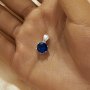 Minimalist Solitaire Round Pendant With 8MM Simulated Sapphire,Solid 925 Sterling Silver Pendant Charm,September Birthstone Round Pendant Charm 6110177