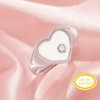 Keepsake Breast Milk Resin Heart Bezel Ring Settings,Birthstone Solid 14K 18K Gold Ring,Solid Back Heart Ring,DIY Ring Supplies 1295058